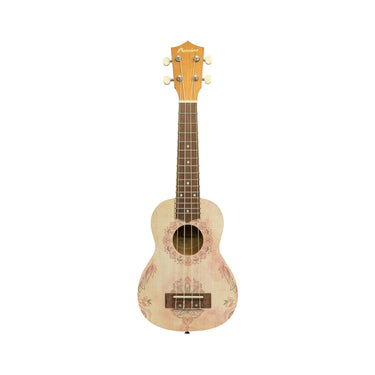Ukulele Soprano Bamboo U-21-lotus Lotus Mandala Con Funda
